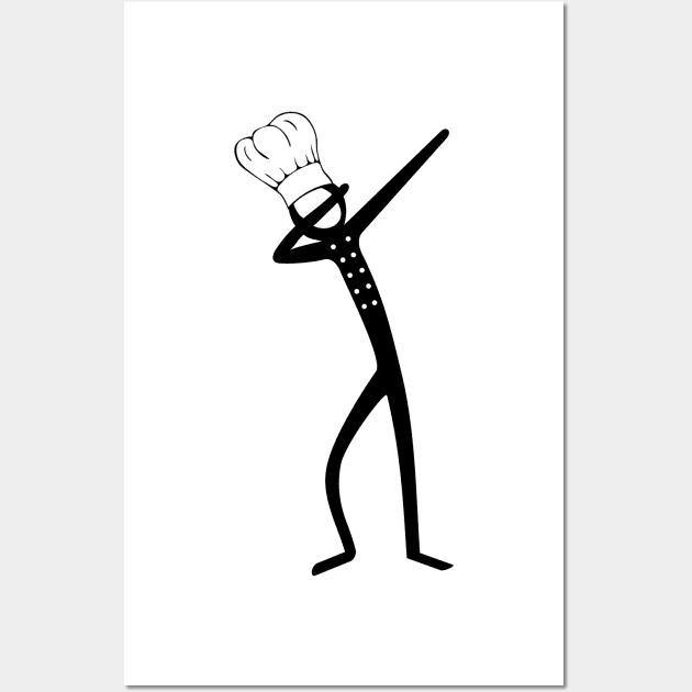 Dabbing Stick Figure - Chef Cook Wall Art by EDDArt